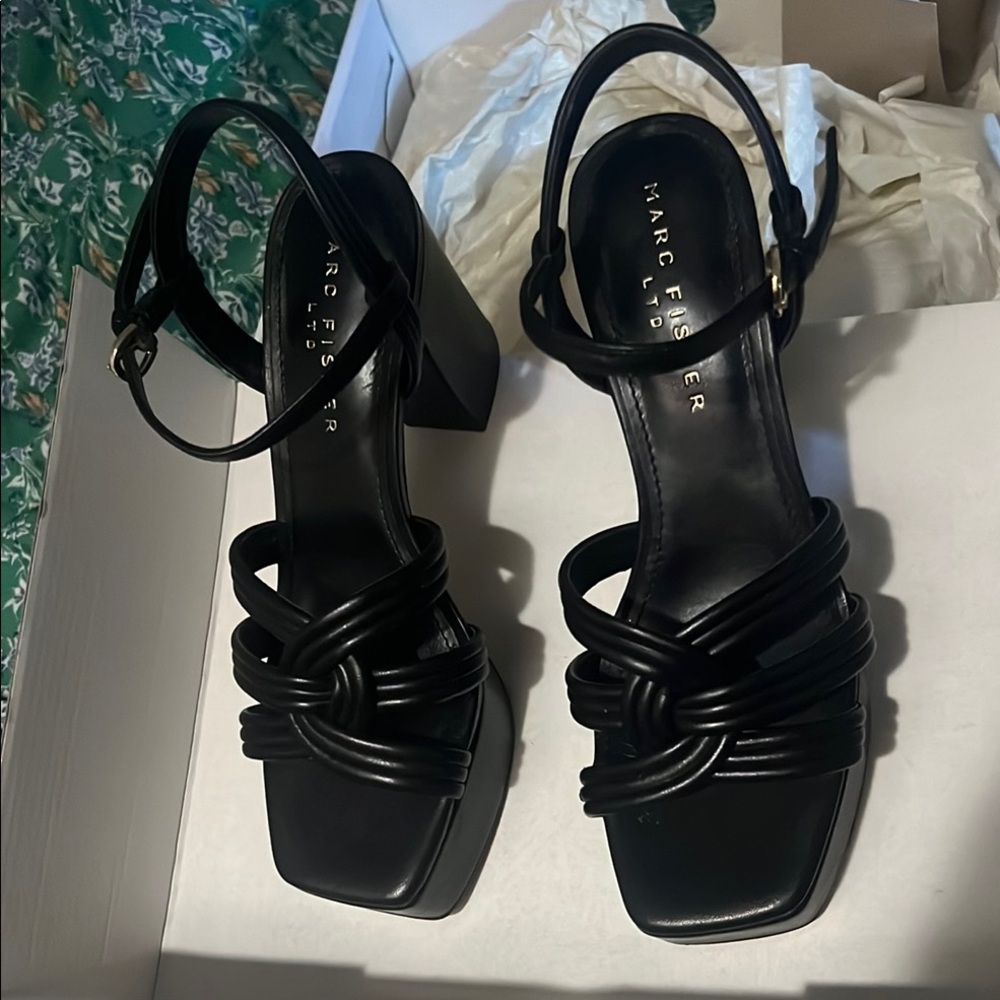 Marc Fisher Black Strappy Sandals